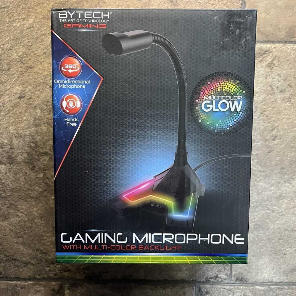 BYTECH Adjustable Gaming Microphone Hands Free Multicolor New in Box